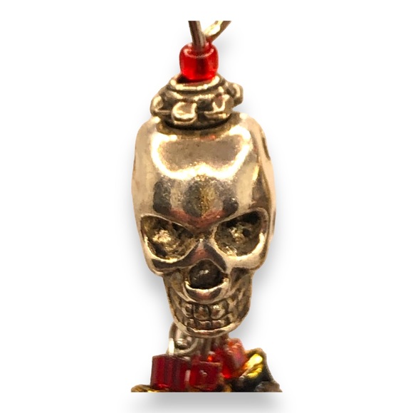 Handmade Silver Skull Dangles - Picture 3 of 6